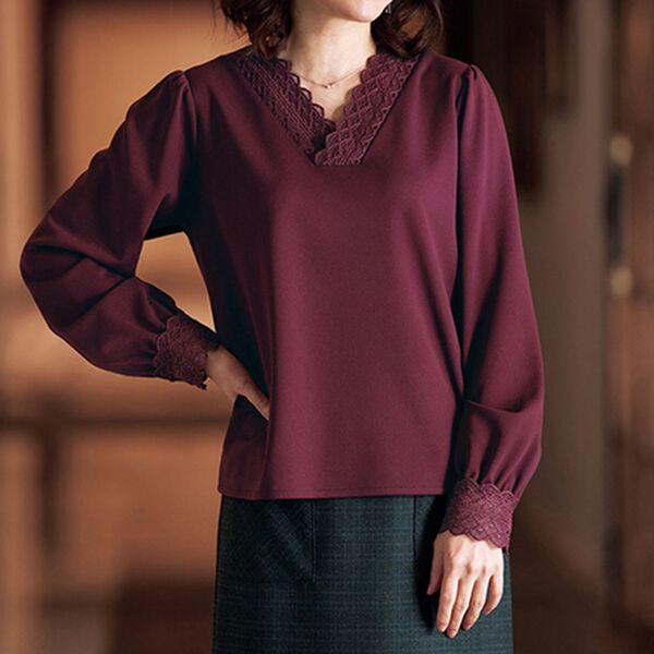 BELLUNA（ベルーナ）の「アーチレース使いブラウス（ブラウス）」｜詳細画像