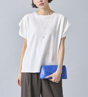 BELLUNA（ベルーナ）の「脱普通のＴシャツ！華奢見せジェラートポンチ素材プルオーバー（カットソー）」｜オフ白