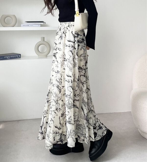 GeeRA（ジーラ）の「切替フレアーロングスカート（ロングスカート）」｜詳細画像