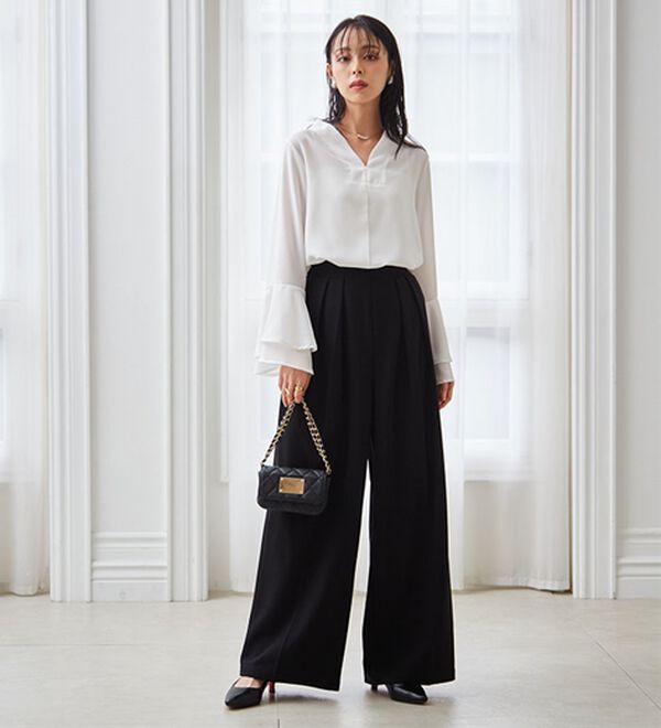 RANAN（ラナン）の「袖ペプラムデザイントップスセットアップ（セットアップ）」｜詳細画像