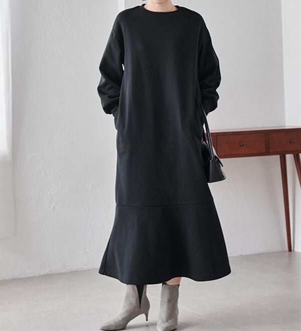 RANAN（ラナン）の「＜ＨＩＧＨ　ＳＰＥＣ＞毛玉になりにくい！ペプラムデザインワンピース（その他ワンピース）」｜詳細画像