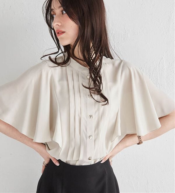 RANAN（ラナン）の「【新色追加】ひんやり！ピンタックフレアー袖ブラウス（ブラウス）」｜詳細画像