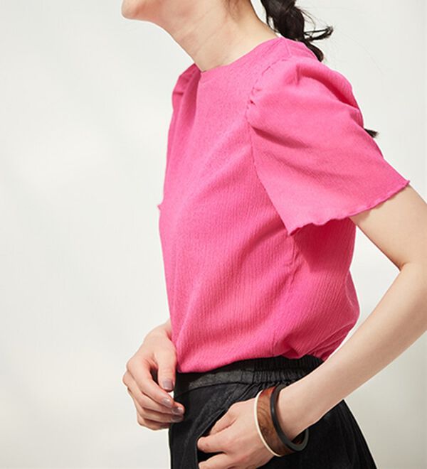 RANAN（ラナン）の「ギンガムチェック楊柳Ｔブラウス（カットソー）」｜詳細画像