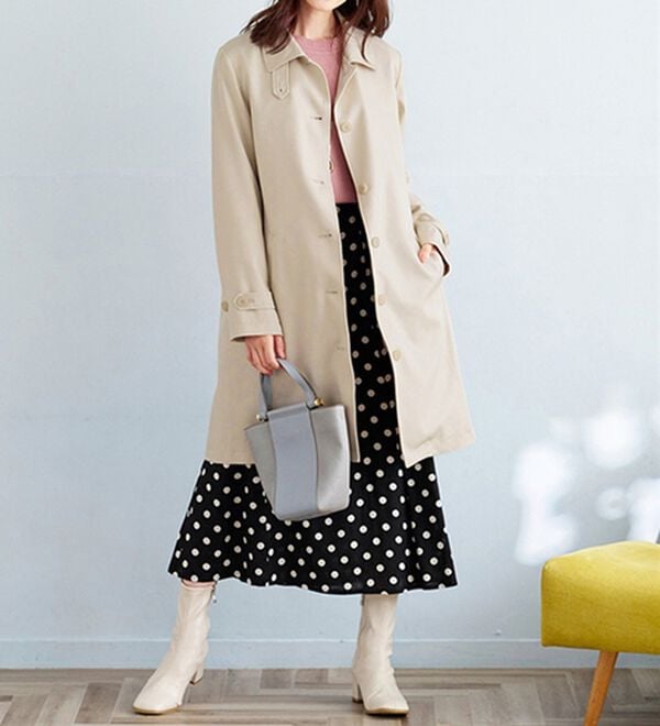 BELLUNA（ベルーナ）の「花粉対策！ライナー付ステンカラーコート（ロングコート）」｜詳細画像