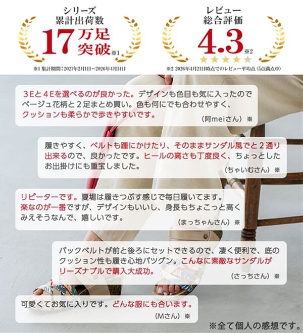 BELLUNA（ベルーナ）の「【３Ｅ/４Ｅ選べる】フットベットウェッジサンダル（サンダル・ミュール）」｜詳細画像