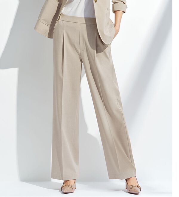 BELLUNA（ベルーナ）の「＜爽楽＞ストレッチワイドパンツ（フルレングスパンツ）」｜詳細画像