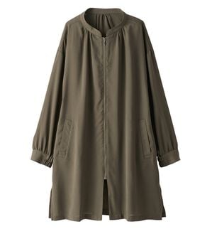 BELLUNA（ベルーナ）の「とろみ素材イージーケアロング丈ジャケット（その他ジャケット）」｜カーキ