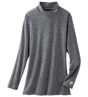 LAVIENNE（ラヴィエンヌ）の「＜ＦＩＬＡ＞防風アクティブハイネック（肌着・インナーウェア）」｜杢グレー