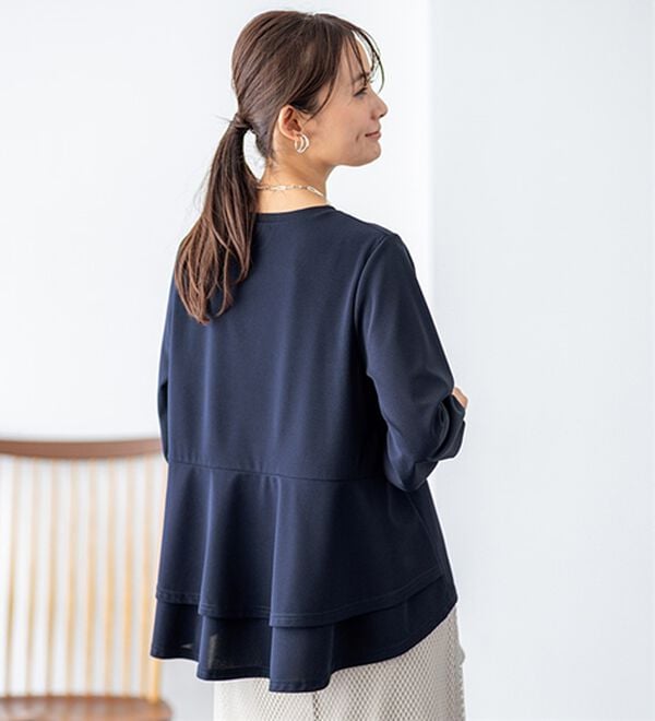 BELLUNA（ベルーナ）の「【再入荷】ボリューム袖美人顔バックフレアーＴブラウス（ブラウス）」｜詳細画像