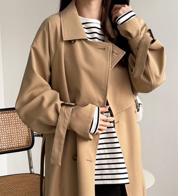 GeeRA（ジーラ）の「『ドラマ着用商品』上品オーバーサイズトレンチコート（ロングコート）」｜詳細画像