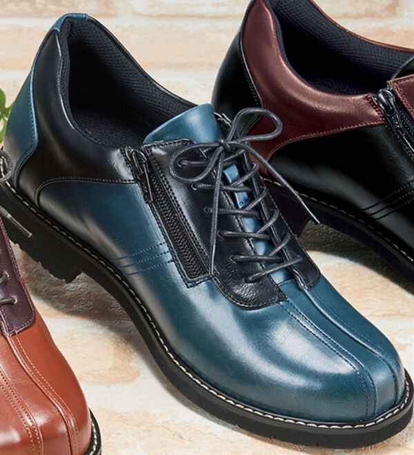 「軽量革命はっ水ヒールアップ紳士靴（ビジネスシューズ）」｜ヒモネイビー