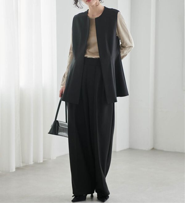 RANAN（ラナン）の「機能付！麻調素材ペプラムジレベスト（ジレ）」｜詳細画像