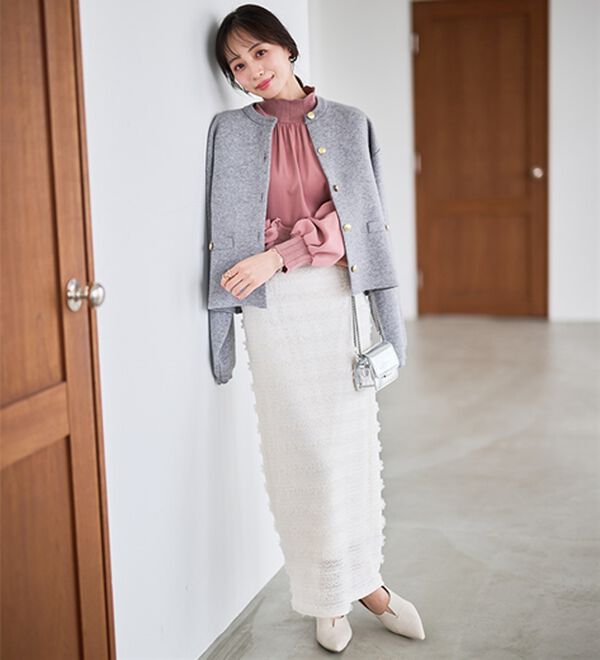 RANAN（ラナン）の「スカラップリブニット使いブラウス（ブラウス）」｜詳細画像