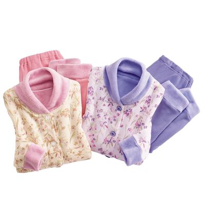 「【２着組】首元が暖かい裏起毛パジャマ（パジャマ・ルームウェア）」