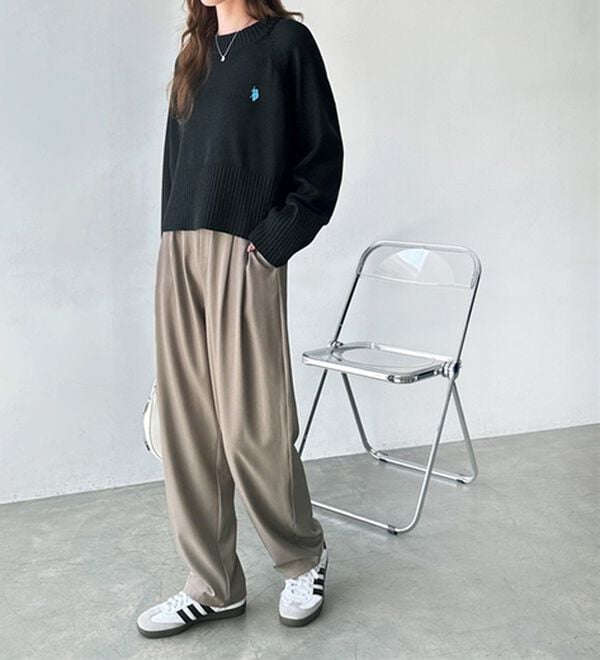 GeeRA（ジーラ）の「【再入荷】オンオフ着られる！カーブパンツ（フルレングスパンツ）」｜詳細画像