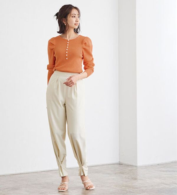 Pierrot（ピエロ）の「ボリュームスリーブリブニット（ニット・セーター）」｜詳細画像