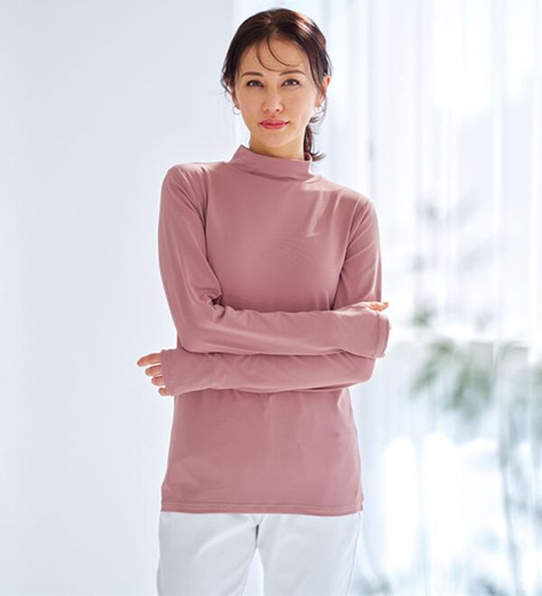 BELLUNA（ベルーナ）の「着る日傘！近赤外線カットハイネックインナー（カットソー）」｜ローズグレー