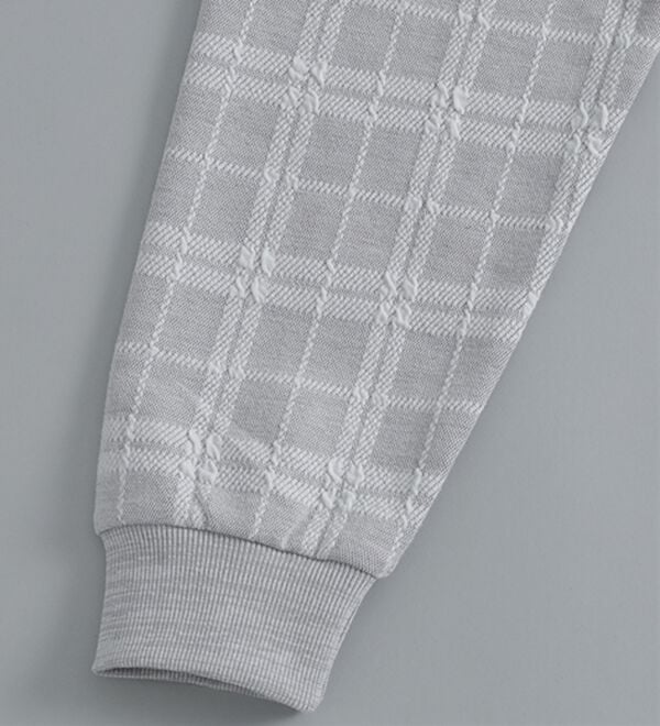 「＜コムルヴァン・オム＞チェック柄ふくれジャカードトレーナー（メンズトレーナー）」｜詳細画像