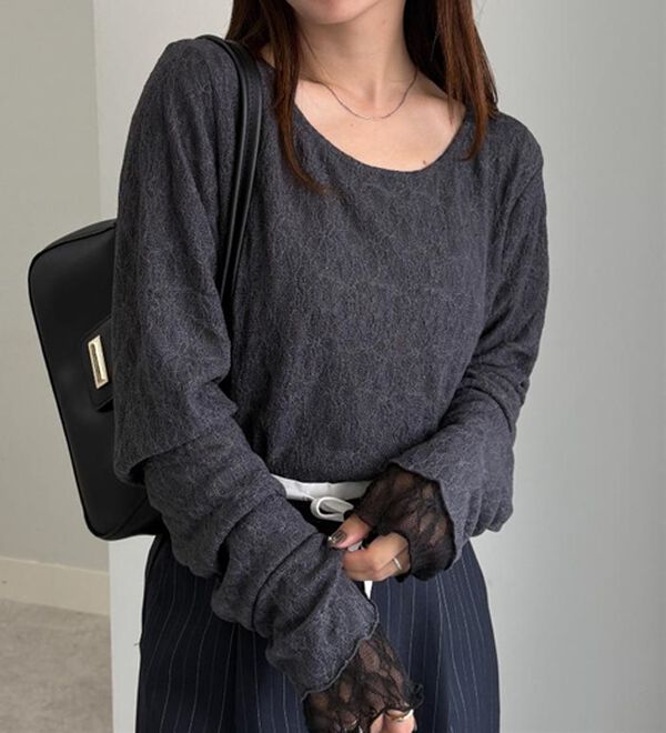 RANAN（ラナン）の「リバーシブルシアーレースＴ（カットソー）」｜詳細画像