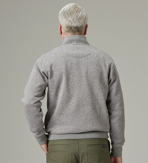 「＜ダンロップ・リファインド＞ツイード調ハーフジップトレーナー（メンズトレーナー）」｜詳細画像