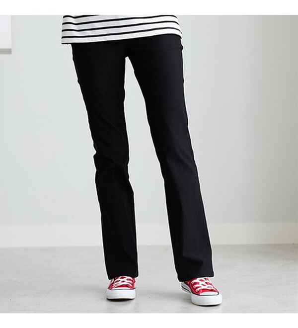 BELLUNA（ベルーナ）の「【選べる裏起毛】静電気防止！ブーツカットヘリンボーンパンツ（フルレングスパンツ）」｜詳細画像