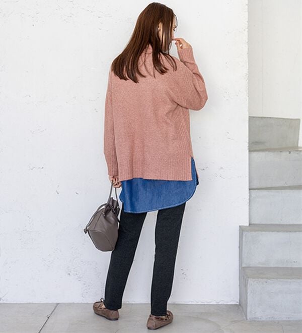 BELLUNA（ベルーナ）の「【快適Ｌａｂ．】洗える＆チクチクしにくい！ウール調ニットプルオーバー（ニット・セーター）」｜詳細画像