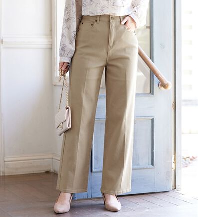 alotta（アロッタ）の「きれいめストレッチカラーワイドパンツ（ワイドパンツ・ガウチョ）」