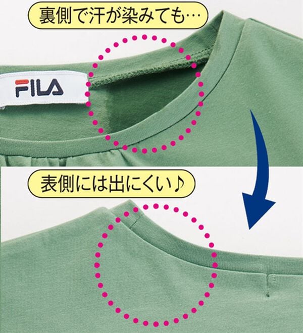 BELLUNA（ベルーナ）の「＜ＦＩＬＡ＞汗ジミ対策異素材切替デザインＴシャツ（カットソー）」｜詳細画像