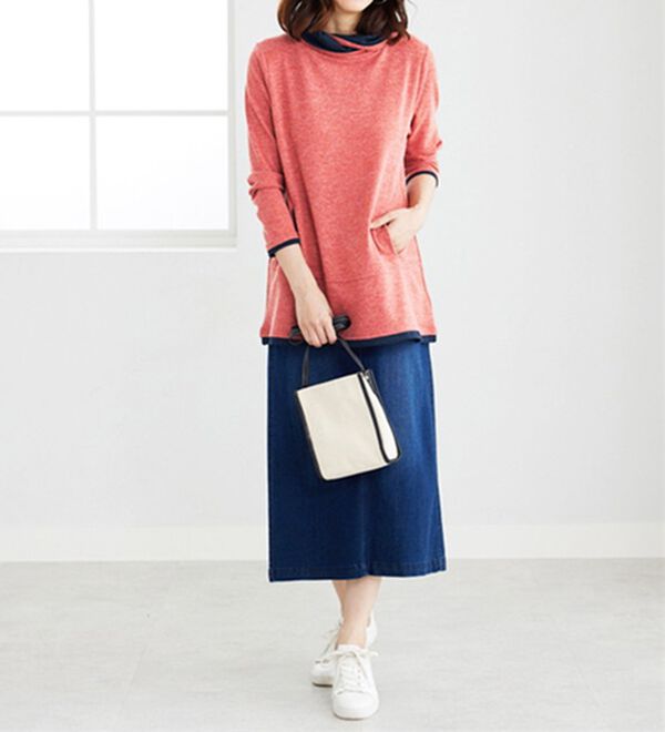 BELLUNA（ベルーナ）の「衿デザイン配色チュニック（チュニック）」｜詳細画像