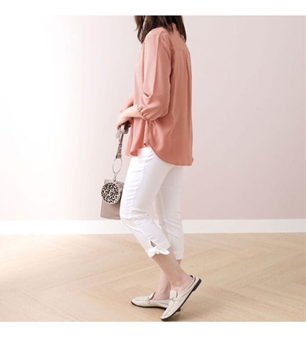 BELLUNA（ベルーナ）の「美脚ストレッチ裾リボンクロップドパンツ（クロップドパンツ）」｜詳細画像