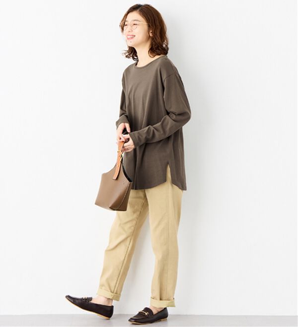 Viola e Viola（ヴィオラ エ ヴィオラ）の「【吸湿発熱】あったか綿１００％チュニックTシャツ（チュニック）」｜詳細画像