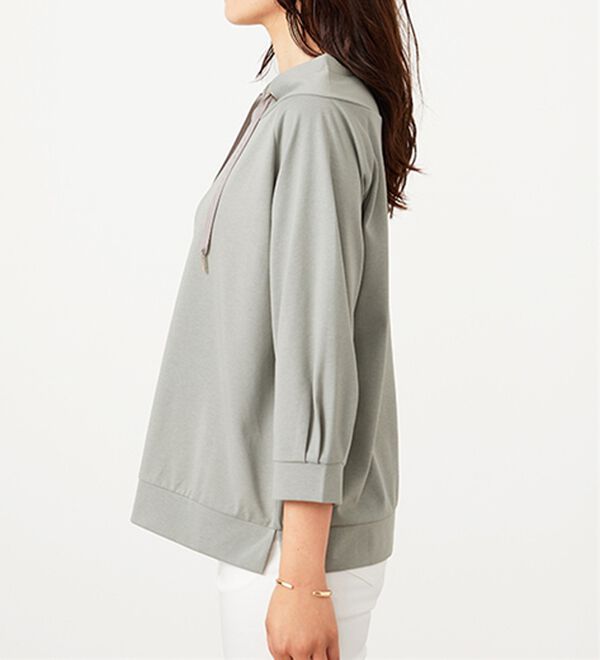 BELLUNA（ベルーナ）の「ヒンヤリ綿混ワイドネックプルオーバー（カットソー）」｜詳細画像