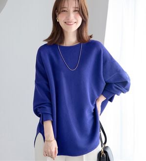 Viola e Viola（ヴィオラ エ ヴィオラ）の「ふくれジャカードドルマントップス（カットソー）」｜ダークブルー