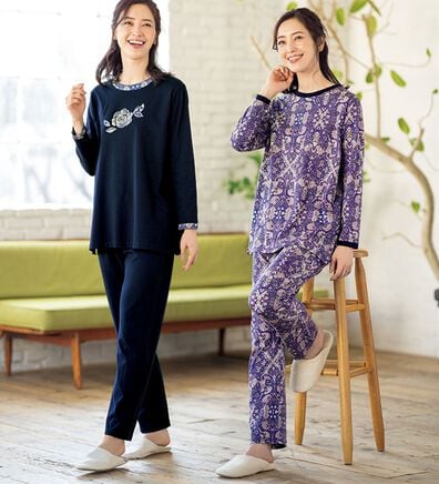 ルフラン（ルフラン）の「【２着組】綿１００％華やぎトラベルパジャマ（パジャマ・ルームウェア）」