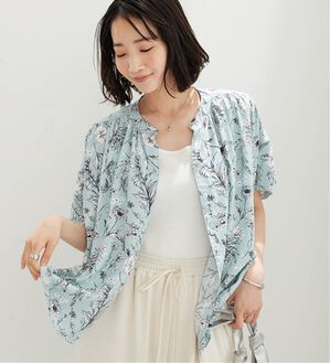 BELLUNA（ベルーナ）の「レーヨン素材はしごレース使いブラウス（ブラウス）」｜セージ花柄