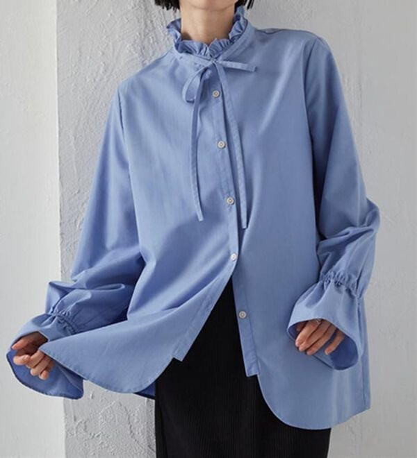 RANAN（ラナン）の「プチフリルリボン付きブラウス（ブラウス）」｜詳細画像