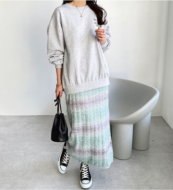 GeeRA（ジーラ）の「グラデーションニットスカート（ロングスカート）」｜詳細画像
