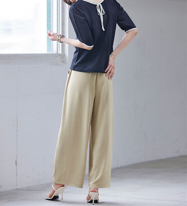 RANAN（ラナン）の「ひんやり！リラックスタックワイドパンツ（ワイドパンツ・ガウチョ）」｜詳細画像