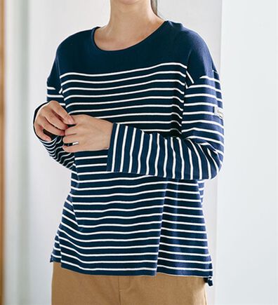 BELLUNA（ベルーナ）の「 ＜＆ｃｏｃｏｃｈｉ＞ハピネスコットン１００％ボーダープルオーバー（カットソー）」