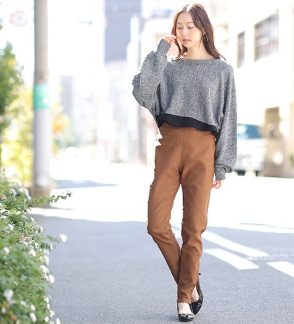 A HAPPY MARILYN（アハッピーマリリン）の「【Ｍ～８Ｌ】楽ちん暖かスキニーパンツ（スリム・スキニーパンツ）」｜詳細画像