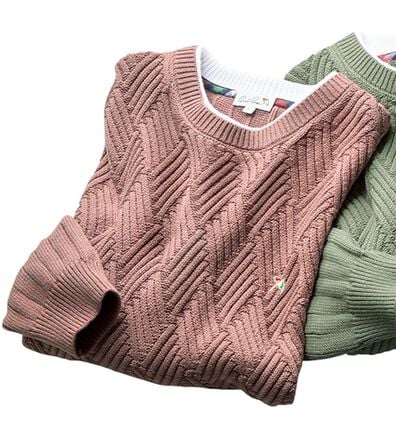 「＜アーノルド　パーマー＞綿１００％立体編レイヤードセーター（メンズニット・セーター）」