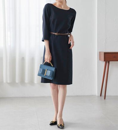 RANAN（ラナン）の「洗える！ベルト付タイトワンピース（その他ワンピース）」