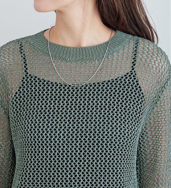 BELLUNA（ベルーナ）の「ラメメッシュニットプルオーバー（ニット・セーター）」｜詳細画像