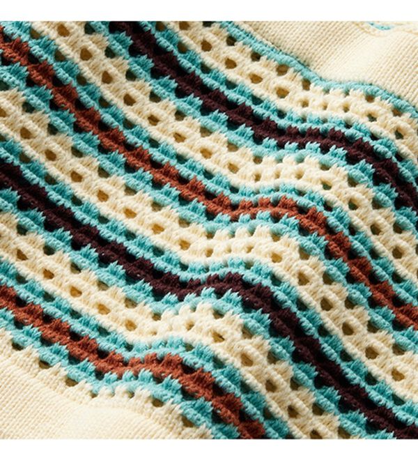 GeeRA（ジーラ）の「かぎ針編み風カラーニットビスチェ（ベスト）」｜詳細画像