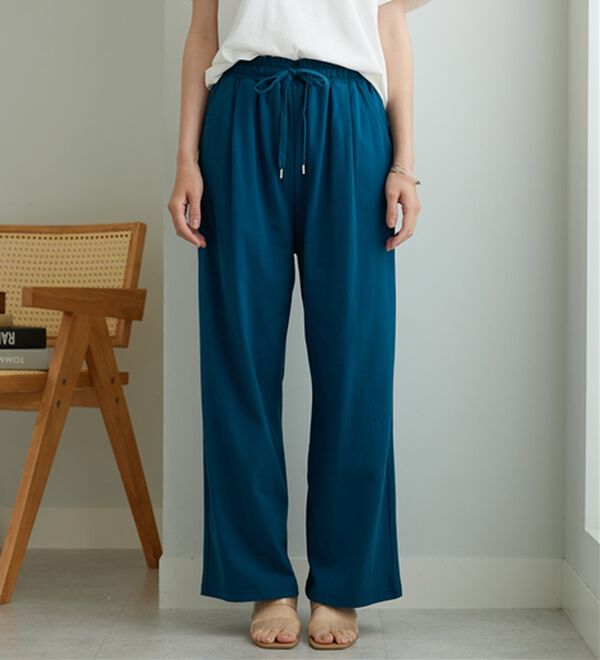 BELLUNA（ベルーナ）の「着心地楽々！綿１００％イージーパンツ（ワイドパンツ・ガウチョ）」｜詳細画像