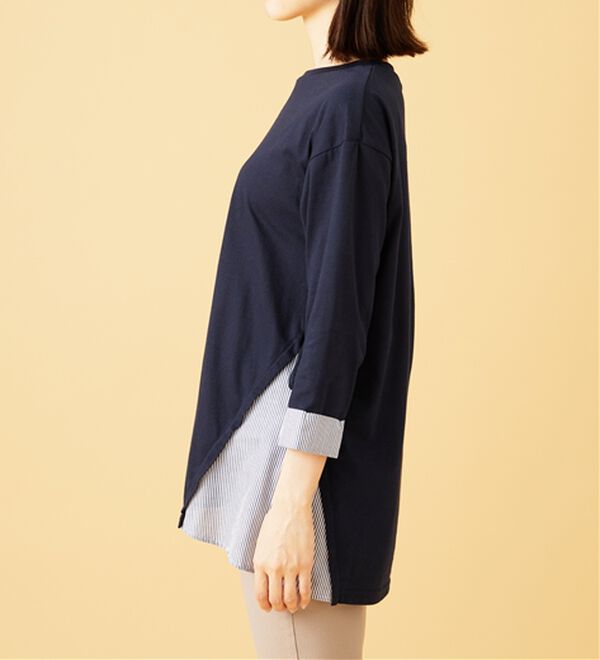 BELLUNA（ベルーナ）の「サイドリボンデザイン異素材切替チュニック（チュニック）」｜詳細画像