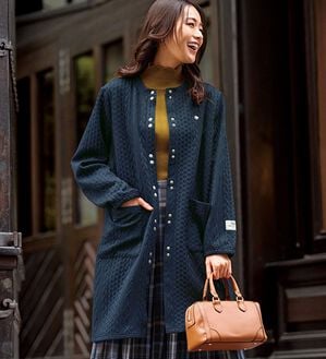 BELLUNA（ベルーナ）の「【ＰＯＬＯ　ＢＣＳ】ケーブル柄ジャカードロングカーディガン（その他カーディガン）」｜詳細画像