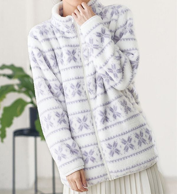 BELLUNA（ベルーナ）の「ふわふわファーフリースプリントジャケット（その他ジャケット）」｜詳細画像