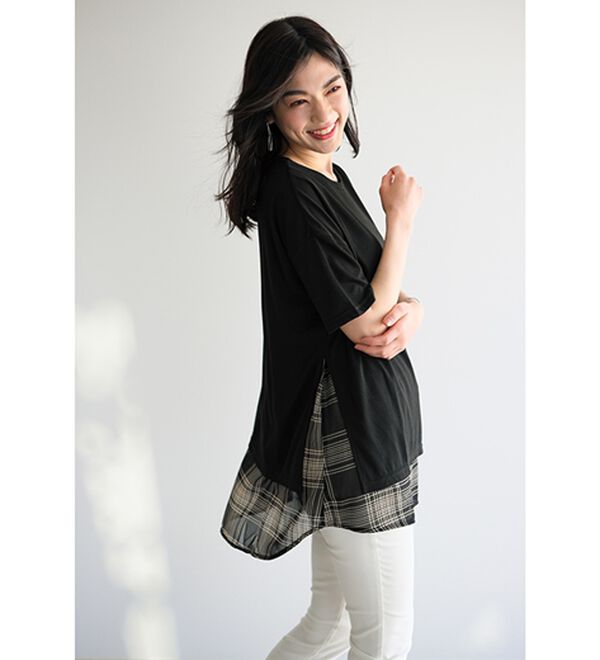 新品 OHGA 放せ コーディガン チェック