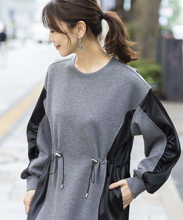 BELLUNA（ベルーナ）の「異素材切替ドロストワンピース（その他ワンピース）」｜詳細画像